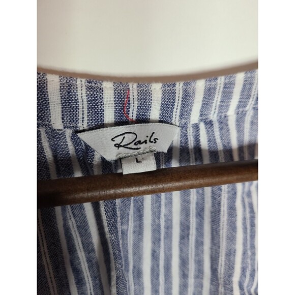 Rails Jasmine Tibet Stripe Lightweight Linen Long Sleeve Dress Womens La… - Picture 3 of 7